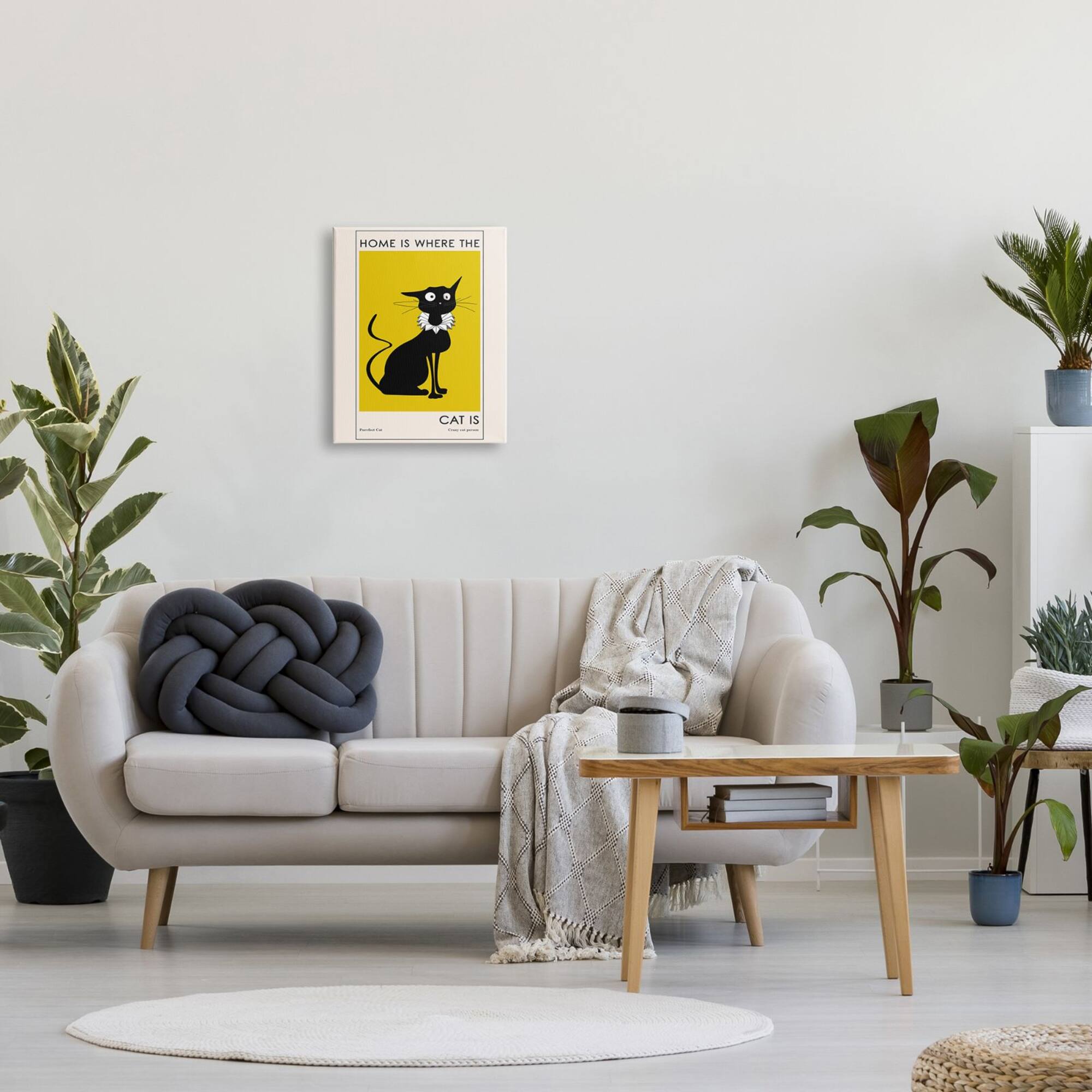 Stupell Industries Home's Where Cat Is Phrase Funny Fashion Feline Canvas Wall Art